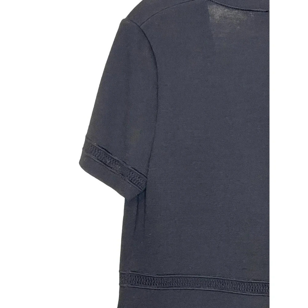 St. John Women's‎ Cardigan Sweater Santana Knit Short Sleeve Open Front Black 10
